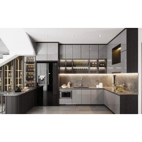 Bếp MDF Cánh Acrylic 