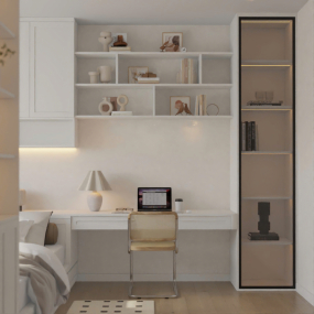 Kệ sách + Bàn làm việc