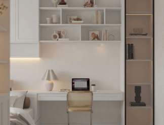 Kệ sách + Bàn làm việc