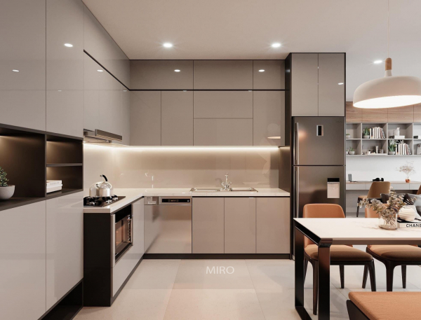 Bếp MDF Cánh Acrylic 