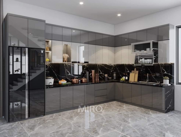 Bếp MDF Cánh Acrylic 