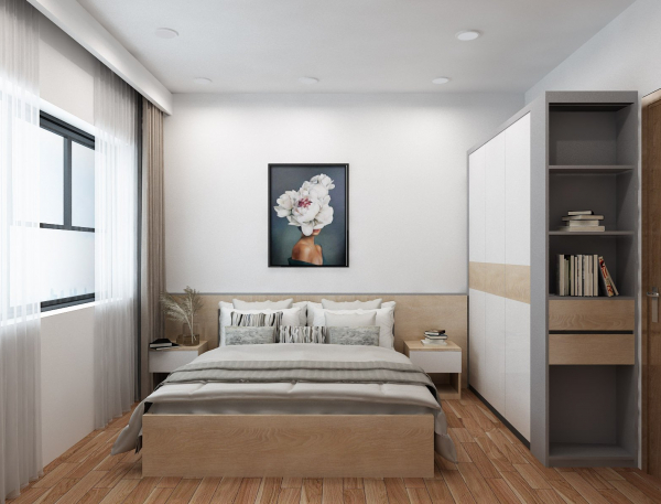 Giường ngủ hiện đại MDF phủ Melamine