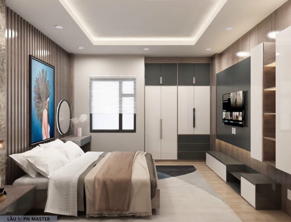 Giường ngủ hiện đại MDF phủ Melamine