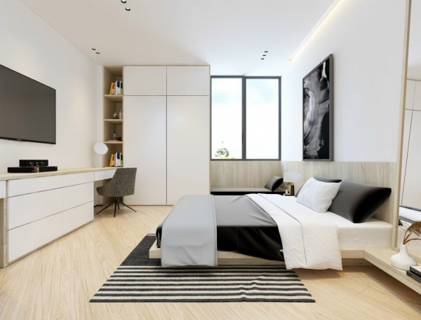 Giường ngủ hiện đại MDF phủ Melamine