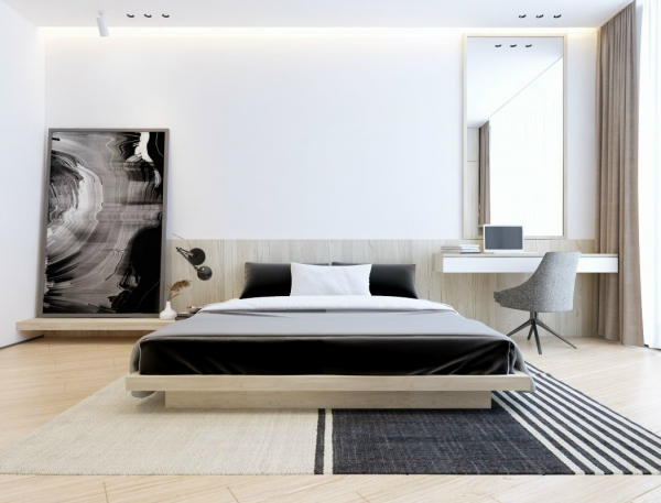 Giường ngủ hiện đại MDF phủ Melamine