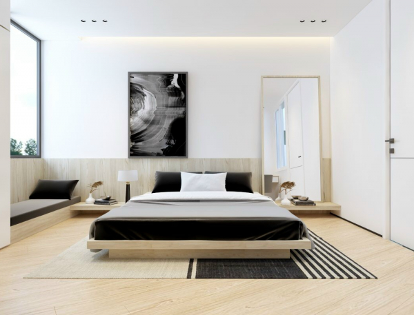Giường ngủ hiện đại MDF phủ Melamine